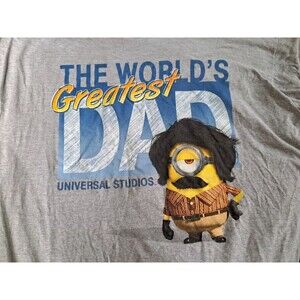 Minions Adult L  Universal Studios Authentic World’s Greatest Dad T Shirt 2XL